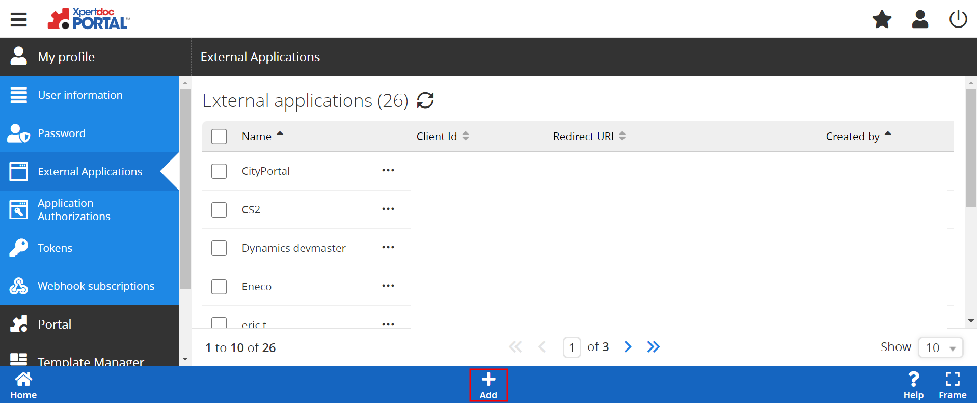Portal-External Applications List View.png
