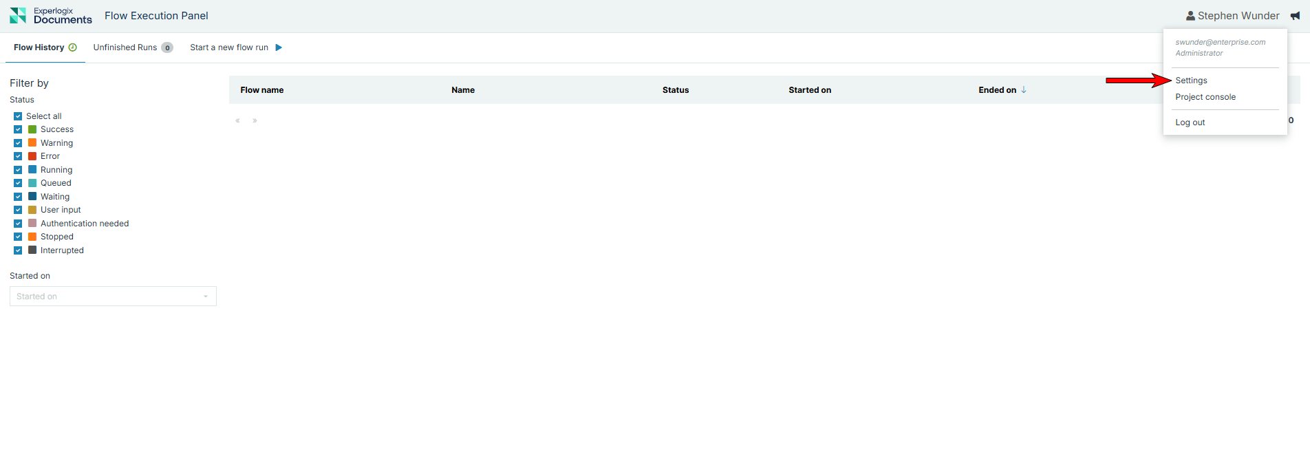 Select Settings to Open FEP settings.png